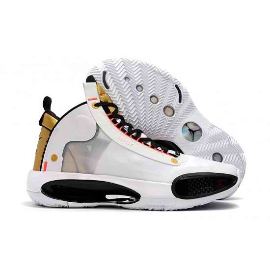 Air Jordan XXXIV Men Basketball Sneakers White Gold